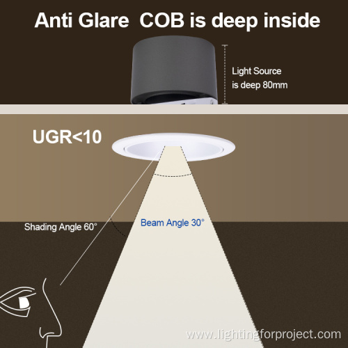 Aluminum Spotlight 10W Recessed COB LED Spotlight